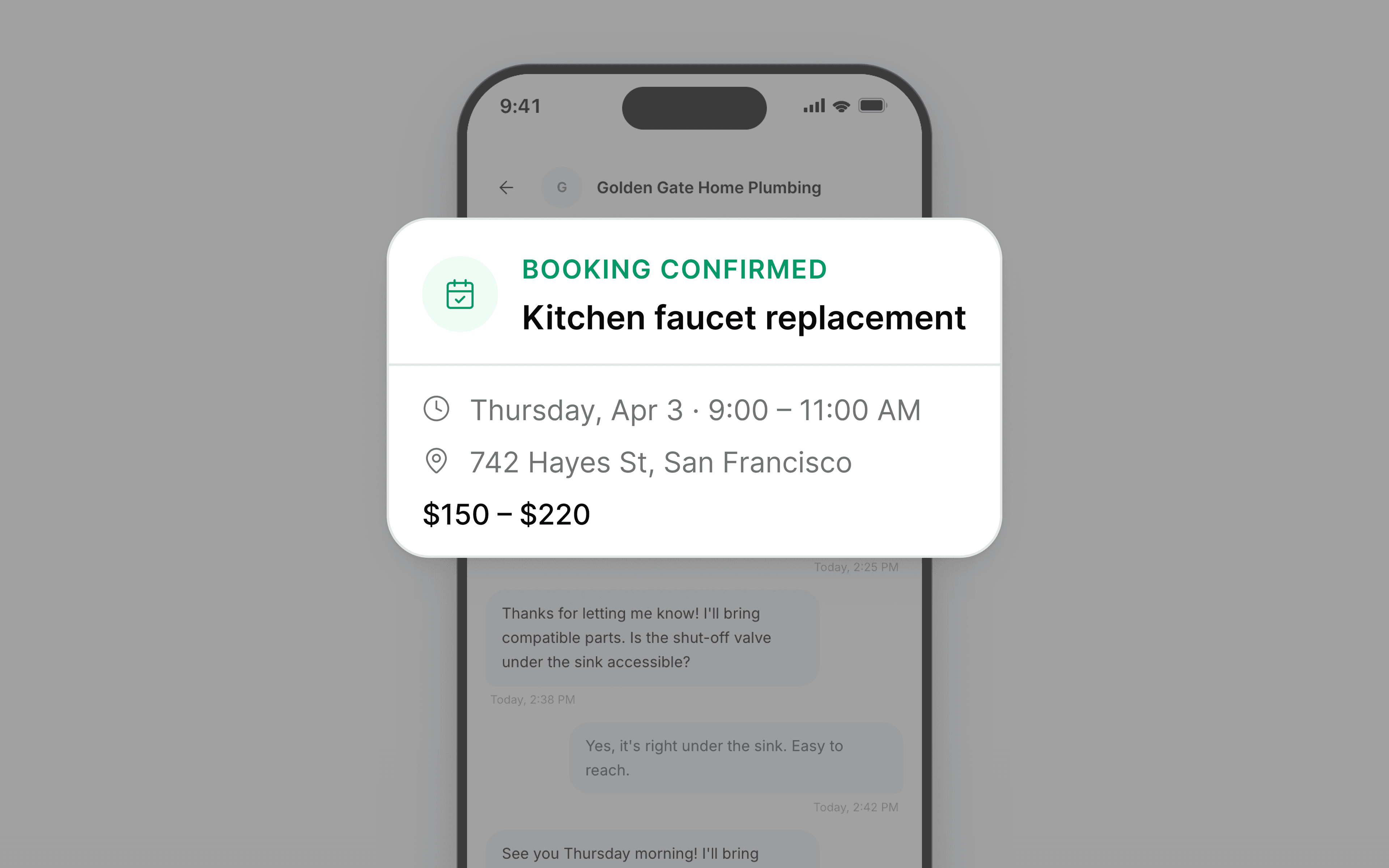 Booking detail page