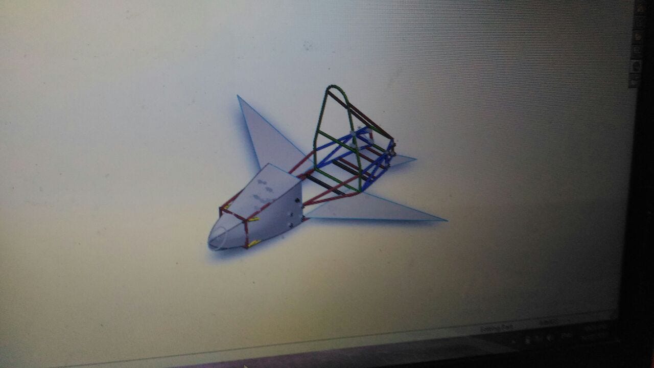 The first wing design my teammate made